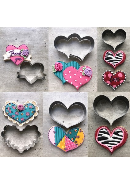 Kalp-C Stili Kenıao 6 Şekiller Kalp Çerez Kesici Düğün Için Sevgililer Günü Ekmek Sandviç Paslanmaz Çelik Bisküvi Fondan Büyük Kalıp (Yurt Dışından) fırsatları