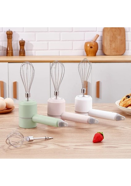 Yeşil Stil Mini Akülü Elektrikli Yumurta Çırpıcı El USB Şarj Edilebilir Gıda Blender Süt Köpürtücü 3 Hız Krema Gıda Kek Karıştırıcı (Yurt Dışından)
