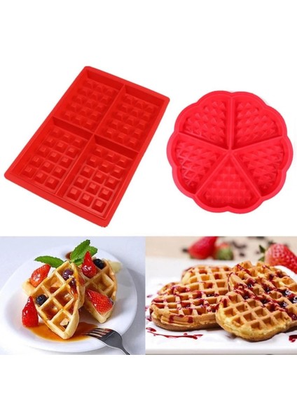 Kalp Şekli Stili Silikon Kek Waffle Kalıpları Makinesi Pan Mikrodalga Pişirme Çerez Muffin Kalıp Pişirme Aracı Mutfak Aksesuarları Malzemeleri (Yurt Dışından) fiyatları