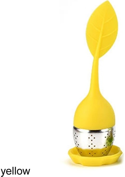 Sarı Stil Yaprak Şeklinde Çay Poşeti Filtre Çay Süzgeci Silikon Gevşek Çay Yaprağı Bitkisel Aracı Gıda Sınıfı Yeniden Kullanılabilir Çay Poşetleri Çay Aksesuarları (Yurt Dışından)