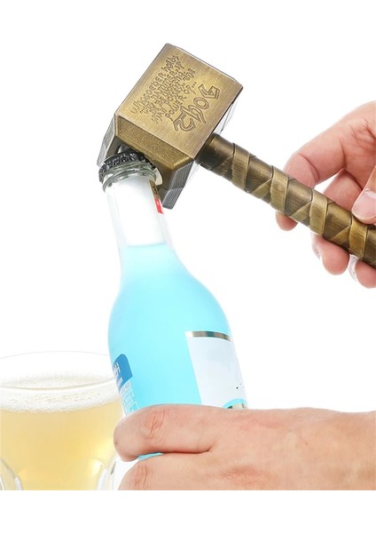 Altın Büyük Stil Thor Şekilli Bira Şişe Açacağı Çekiç Gümüş Bira Şişe Açacakları Çok Işlevli Uzun Saplı Şişeleyici Metal Bira Açacağı (Yurt Dışından) modelleri