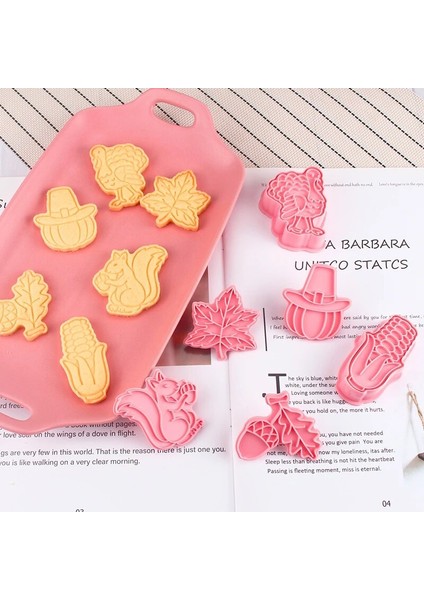 6 Adet Tarzı Et Şükran Günü Bisküvi Kalıbı 3D Plastik Pres Tipi Ev Çam Kozalağı Akçaağaç Yaprağı Mısır Pişirme Noel Kurabiye Kalıbı (Yurt Dışından) fiyatları