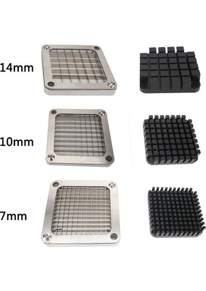 10 mm Tarzı Utter Parçalar Patates Kızartma Kesici, Patates Kızartma Makinesi Aksesuarları Patates Kızartma Dilimleri +3 Bıçak Boyutu, Paslanmaz Çelik (Yurt Dışından)