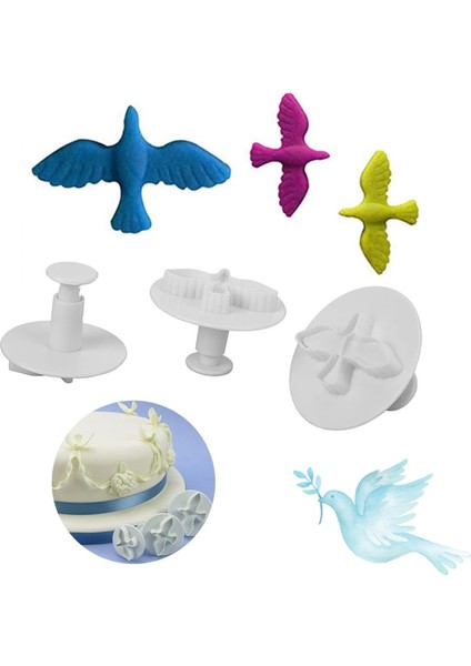 Beyaz Stil Noel Pişirme Güvercin Fondan Kek Kurabiye Yapıştırma Kalıp Sugarcraft Piston Kesici Kek Dekorasyon Seti Araçları Mutfak Börek (Yurt Dışından) modelleri
