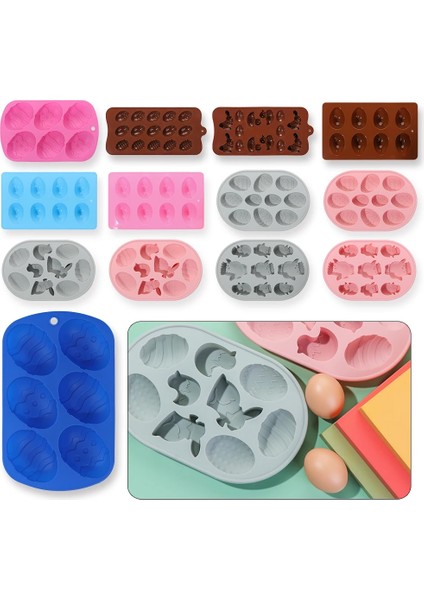 Tip-8 Stili Kek Silikon Kalıp Sevimli Tavşan Yumurtası Jöle Puding Paskalya Kek Tavası Çikolatalı Muffin Şeker Pişirme Kalıbı Kek Dekorasyonu En Yeni (Yurt Dışından) modelleri