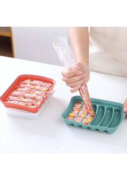 Kırmızı Stil Silikon Sosis Kalıbı Jambon Sosis Sosisli Sandviç Kalıbı Diy Ev Yapımı Gıda Aracı Sosis Izgara Çocuk Bebek Ek Gıda Buharlama Izgarası (Yurt Dışından) fiyatları