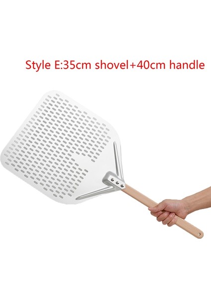 E Stili Inç Taşınabilir Fırın Spatula Ev Pişirme Pasta Aracı Ahşap Saplı Pizza Spatula Uzun Saplı Pizza Küreği (Yurt Dışından)