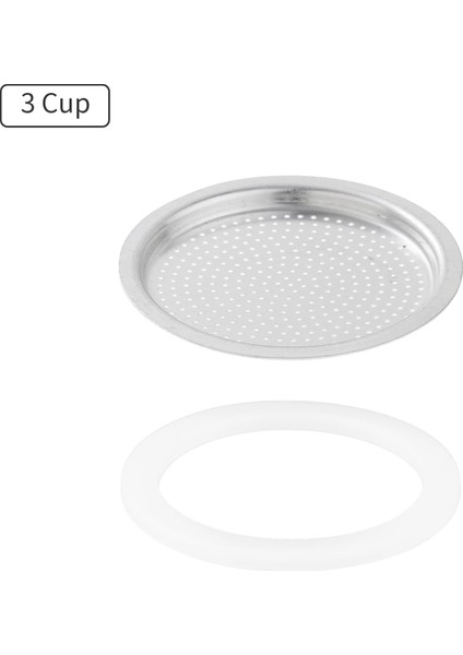 3 Kupa Stili Silikon Contalar Paslanmaz Çelik Espresso Kahve Filtreleri Plaka Filtre Contası Moka Pot Değiştirme Moka Express ile Uyumlu (Yurt Dışından)