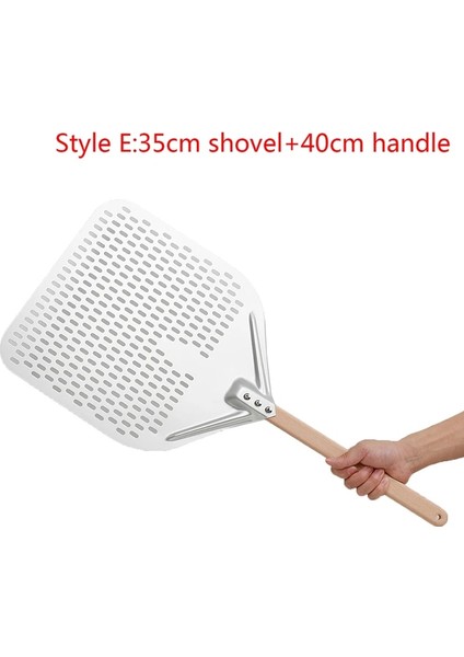 E Stili Inç Ahşap Saplı Pizza Spatula Pizza Kürek Uzun Saplı Taşınabilir Fırın Spatula Ev Pişirme Pasta Aracı (Yurt Dışından)