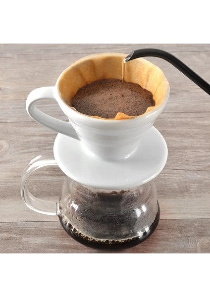 Beyaz V01 Stili V60 Seramik Kahve Damlatıcı Kahve Demleme Filtresi Fincan Kahve Makinesi Üzerine Dökün V Şekli Damla Kahve Filtresi V01 V Bardaklar (Yurt Dışından)