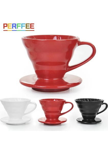 Beyaz V01 Stili V60 Seramik Kahve Damlatıcı Kahve Demleme Filtresi Fincan Kahve Makinesi Üzerine Dökün V Şekli Damla Kahve Filtresi V01 V Bardaklar (Yurt Dışından)