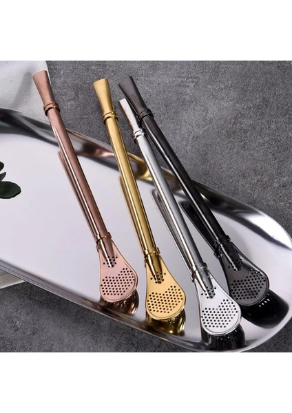 2 Adet Siyah Stil Paslanmaz Çelik Hasır Filtre Kaşığı Metal Içme Samanı Yerba Mate Çay Bombilla Süzgeç Karıştırma Kaşığı Bar Çay Aksesuarları (Yurt Dışından) modelleri