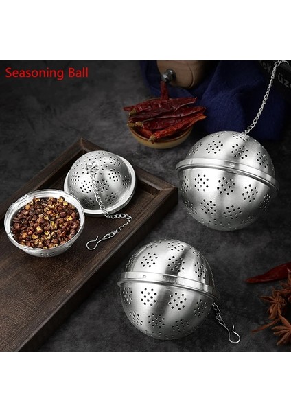 Çap 7.4cm Tarzı Paslanmaz Çelik Çay Yaprağı Demlik Baharat Topu Bitkisel Baharat Filtresi Asılı Zincir Konteyner Süzgeç Mutfak Teaware Aksesuarları (Yurt Dışından) modelleri