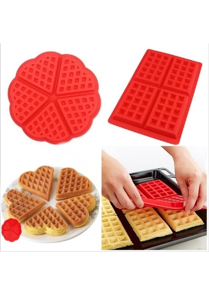 Dikdörtgen Stili Kare Kalp Şeklinde Waffle Kek Silikon Kalıp Waffle Muffin Kafes Kek Kalıbı Waffle Bisküvi Makinesi Dıy Pişirme Aracı Kalıp Bakeware (Yurt Dışından) modelleri