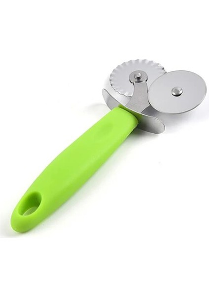 B Tarzı Paslanmaz Çelik Pizza Kesici Çift Silindirli Pizza Bıçağı Taş Pasta Makarna Hamur Crimper Pasta Mutfak Pişirme Aletleri Pizza Aracı (Yurt Dışından) indirimleri