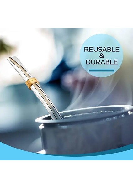 Yerba Mate Bombilla Hasır 2'li Temizleme Fırçalı Set | Yeniden Kullanılabilir Paslanmaz Çelik Pipetler | Mate Gourdcup Için Bombilla Seti (Yurt Dışından)