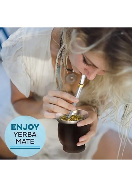 Yerba Mate Bombilla Hasır 2'li Temizleme Fırçalı Set | Yeniden Kullanılabilir Paslanmaz Çelik Pipetler | Mate Gourdcup Için Bombilla Seti (Yurt Dışından)