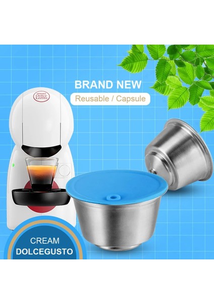 Koyu Gri Tarzı Icafilas Paslanmaz Çelik Metal Yeniden Kullanılabilir Dolce Gusto Kahve Kapsülü Nescafe Makinesi ile Uyumlu Doldurulabilir Filtre Damlatıcı (Yurt Dışından) fırsatları