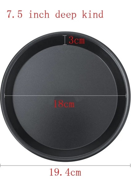 7.5 Inç Derin Tür Tarzı 6 Remium Yapışmaz Pizza Tavası Bakeware Karbon Çelik Pizza Tabağı Yuvarlak Derin Dzza Pan Tepsi Kalıp Kalıp Pişirme Araçları (Yurt Dışından)