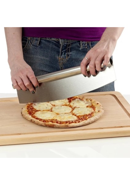 12 Izza Kesici Keskin Sallanan Bıçak Premium Paslanmaz Çelik Sallanan Pizza Bıçağı Pasta Doğrayıcı (Yurt Dışından)