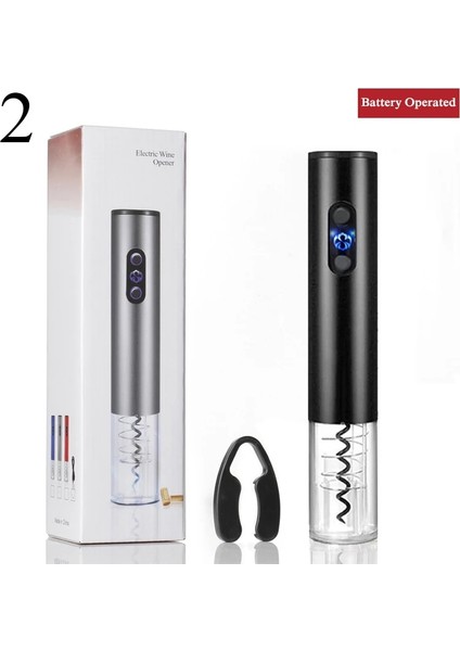 Siyah Set Stili Elektrikli Şarap Açacağı Alüminyum Alaşımlı Otomatik Şişe Tirbuşon LED Işık ile Kavanoz Açacağı Mutfak Alet Bar Aksesuarları Araçları (Yurt Dışından)