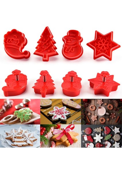 Rastgele Renk Stili Et Plastik Bisküvi Kalıp Dıy Noel Ağacı Mutfak Kek Dekorasyon Araçları Çerez Kesici Damga Fondan Kabartma Kalıp (Yurt Dışından) fırsatları