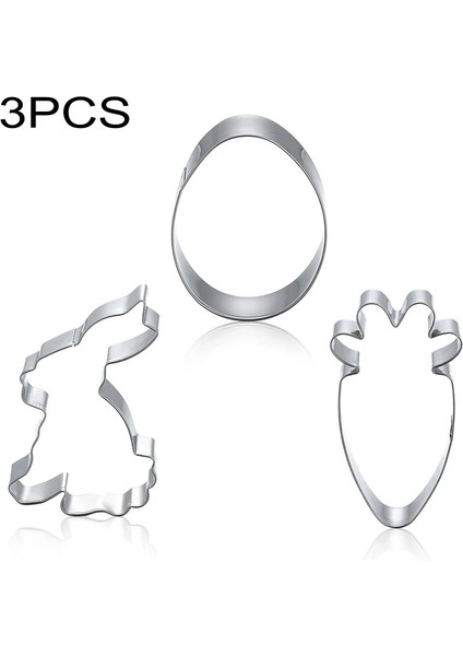 3 Adet Tarzı Maymunlar Tavşan Paslanmaz Çelik Kalıp Paskalya Yumurtası Kalıp Mutfak Eşyaları 3D Çerez Kesici Dıy Pişirme Dekor Pasta Modelleme Araçları (Yurt Dışından)