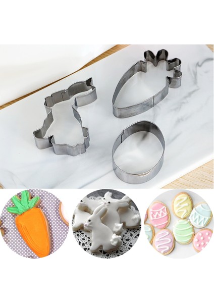 3 Adet Tarzı Maymunlar Tavşan Paslanmaz Çelik Kalıp Paskalya Yumurtası Kalıp Mutfak Eşyaları 3D Çerez Kesici Dıy Pişirme Dekor Pasta Modelleme Araçları (Yurt Dışından) fırsatları