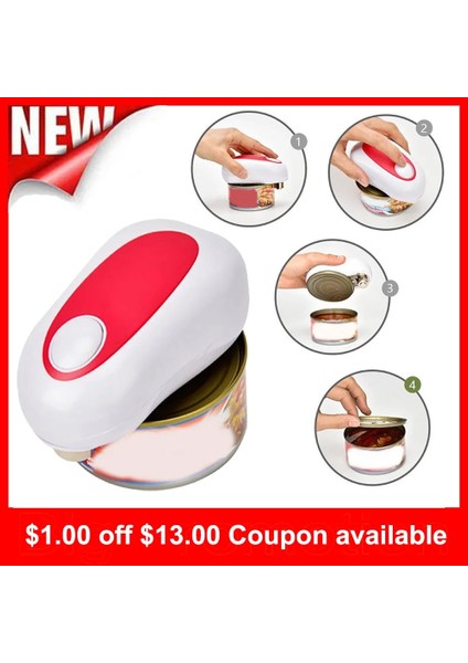 Yeni Elektrikli Açıcı Stili Elektrikli Konserve Açacağı Otomatik Şişe Açacağı Akülü Tek Teneke Dokunuş Keskin Kenarlar Yok El Kavanoz Açacakları Mutfak Bar Aracı (Yurt Dışından)