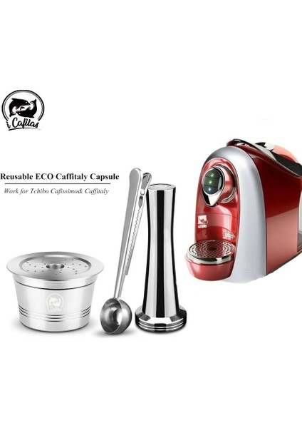 1CAFFITALY1TAMPER1SP Stili Icafilas Yeniden Kullanılabilir Paslanmaz Çelik Crema Kahve Kapsül Filtreleri Caffitaly Ruby Tchibo Cafeteira Espresso Makinesi Için Sabotaj Kaşığı (Yurt Dışından) fırsatları