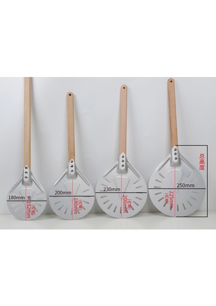 9 Inç 60CM Tarzı Pizza Torna Küçük Pizza Kabuğu Kürek Kısa Yuvarlak Pizza Aleti Kaymaz Ahşap Saplı Delikli Pizza Küreği Alüminyum (Yurt Dışından) modelleri