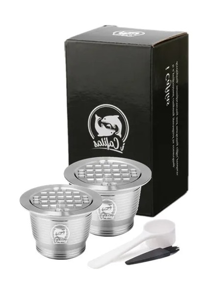 2 Kapsül Tarzı Icafilas Paslanmaz Çelik Nespresso Kapsül Doldurulabilir Kare Delik Yeni Sürüm Sabotaj Yeniden Kullanılabilir Kahve Filt Pod Kahve Gereçleri Hediye (Yurt Dışından)