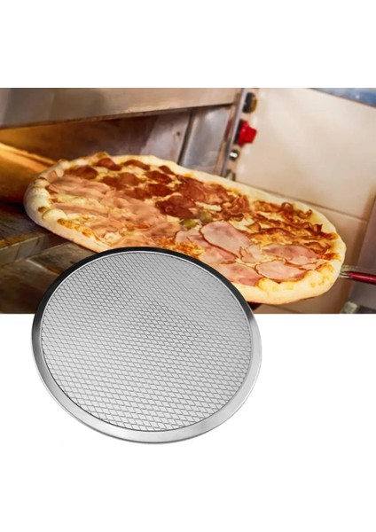 15 Inç Tarzı Alüminyum Izza Tava Kalınlaşmayan Yapışmaz Net Yuvarlak Pizza Örgü Tava Fırın Tepsisi Yeni Mutfak Aleti Bakeware (Yurt Dışından)
