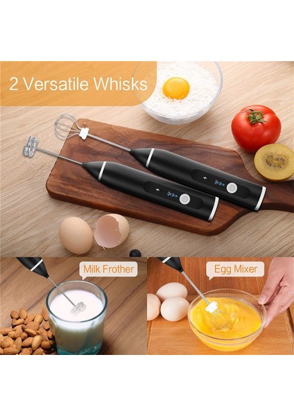 Pembe Tarzı USB Şarj Edilebilir Blender Süt Köpürtücü Iki Hız Elektrikli Paslanmaz Çelik El Mini Blender Cappuccino, Yumurta Için Içecek Mikseri (Yurt Dışından)