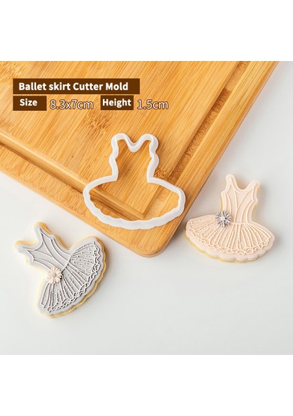 Bale Etek Kalıp Stili Bale Kız Doğum Günü Kuğu Kurabiye Piston Kesiciler Fondan Kek Kalıbı Bisküvi Sugarcraft Kek Dekorasyon Araçları Kurabiye Damgası (Yurt Dışından)