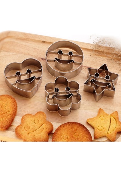 Et Gülen Yüz Paslanmaz Çelik Kurabiye Kesici Kalıp Pasta Bisküvi Kalıbı Yeniden Kullanılabilir Dayanıklı Yapışmaz Kek Dekorasyon Araçları (Yurt Dışından)