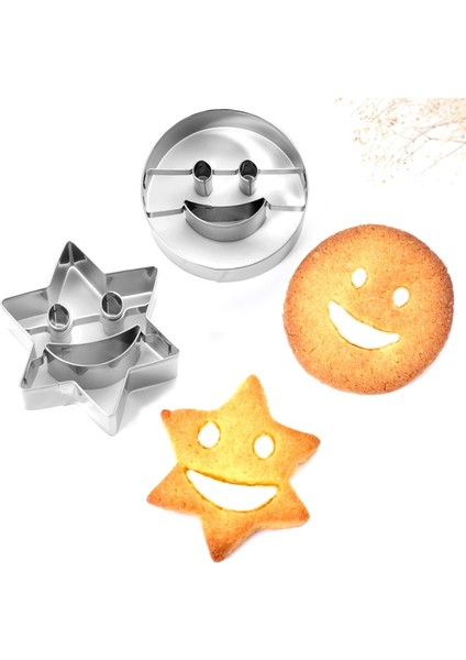 Et Gülen Yüz Paslanmaz Çelik Kurabiye Kesici Kalıp Pasta Bisküvi Kalıbı Yeniden Kullanılabilir Dayanıklı Yapışmaz Kek Dekorasyon Araçları (Yurt Dışından) modelleri