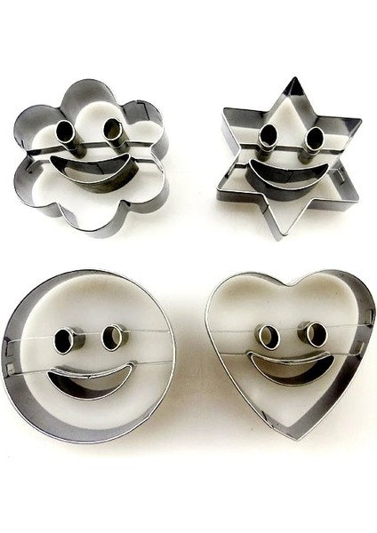 Et Gülen Yüz Paslanmaz Çelik Kurabiye Kesici Kalıp Pasta Bisküvi Kalıbı Yeniden Kullanılabilir Dayanıklı Yapışmaz Kek Dekorasyon Araçları (Yurt Dışından) fırsatları