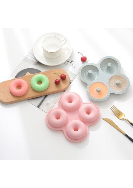 Mavi Stil 4 Kavite Donut Yaratıcı Kek Silikon Kalıp Ev Mutfak Fırın Tepsisi Kek Silikon Kalıpları Pişirme Bakeware Fırında Araçları Kalıpları Fırça (Yurt Dışından) fiyatları