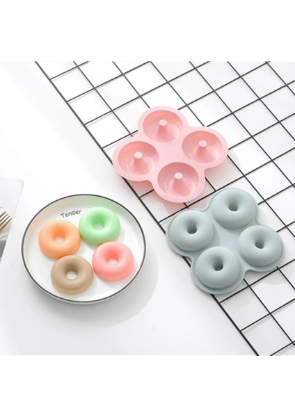 Mavi Stil 4 Kavite Donut Yaratıcı Kek Silikon Kalıp Ev Mutfak Fırın Tepsisi Kek Silikon Kalıpları Pişirme Bakeware Fırında Araçları Kalıpları Fırça (Yurt Dışından) fırsatları