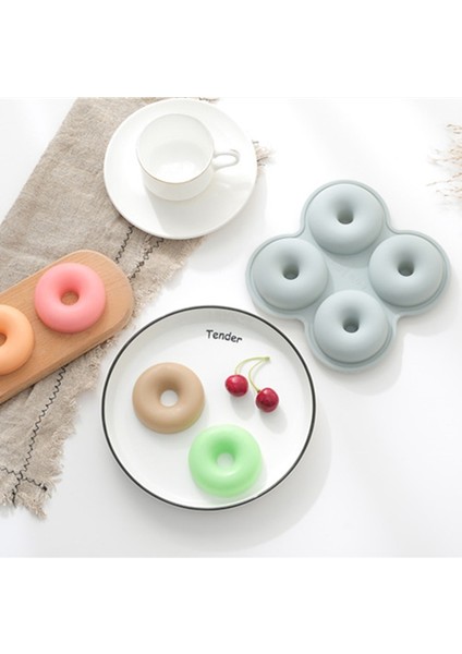 Mavi Stil 4 Kavite Donut Yaratıcı Kek Silikon Kalıp Ev Mutfak Fırın Tepsisi Kek Silikon Kalıpları Pişirme Bakeware Fırında Araçları Kalıpları Fırça (Yurt Dışından) indirimleri