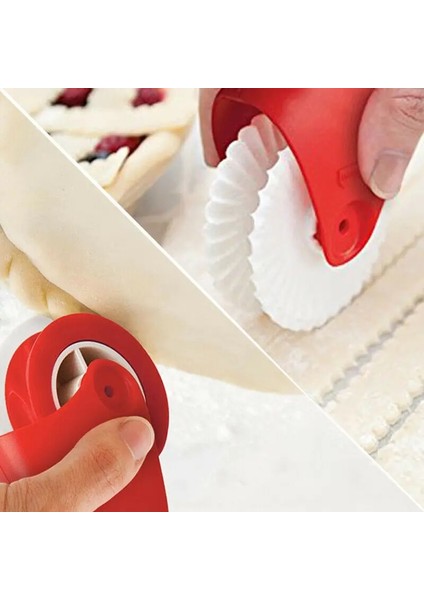Dalga Deseni Stili Pizza Rulo Kesici Pasta Kurabiye Kesici Pasta Pişirme Araçları Bıçak Bakeware Kabartma Hamur Rulo Kafes Kesici El Sanatları Kolay Temizlenebilir (Yurt Dışından) modelleri