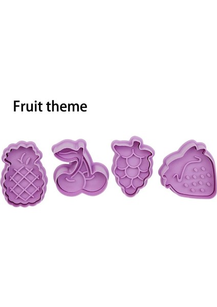 Meyve Tarzı Et Dıy Karikatür Bisküvi Kalıbı Çerez Kesici 3D Karikatür Çerez Damgası Abs Plastik Pişirme Kalıbı Çerez Dekorasyon Araçları (Yurt Dışından)