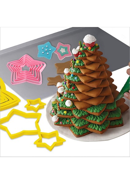 No.4 Tarzı Et Noel Ağacı Kurabiye Kesici Kalıp Yıldız Şekli Fondan Kek Bisküvi Kesici Kalıpları 3D Kek Dekorasyon Araçları Pişirme Kalıpları (Yurt Dışından) modelleri