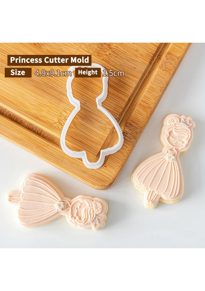 Prenses Kesici Kalıp Stili Sevimli Prenses Doğum Günü Çerez Piston Kesiciler Fondan Kek Kalıbı Bisküvi Sugarcraft Kek Dekorasyon Araçları Çerez Damgası (Yurt Dışından)
