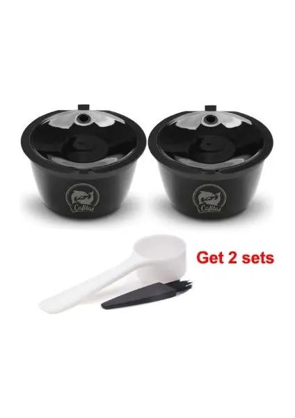 2 Siyah Stil Nescafe Dolce Gusto Için Icafilas 3. Nesil Yeniden Kullanılabilir Kahve Filtresi Dolci Gusto Kapsül Metal Mesh Cafeteira Damlatıcı ile Fincan (Yurt Dışından)