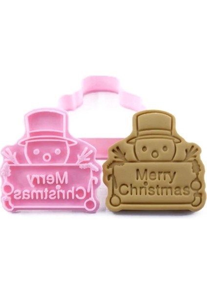 Q Stili Noel Noel Baba Şekli 3D Basılabilir Damgalı Kabartmalı Bisküvi Kurabiye Kesiciler Kalıp Mutfak Bakeware Aracı (Yurt Dışından)