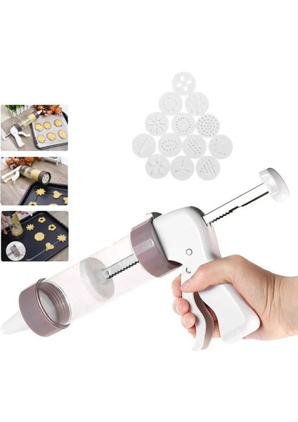 Kurabiye Çantası-4 Tarzı Manuel Kurabiye Kalıp Tabancası Dıy Pasta Şırınga Extruder Nozulları Buzlanma G Kremalı Muffin Bisküvi Makinesi Makinesi Tatlı Dekorasyon (Yurt Dışından) modelleri