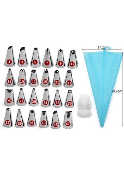 26 Adet Tarzı Et Silikon Pasta Torbası Ipuçları Mutfak Dıy 48 Buzlanma G Nozul + Krem Yeniden Kullanılabilir Pasta Torbaları Pasta Süsleme Araçları (Yurt Dışından)