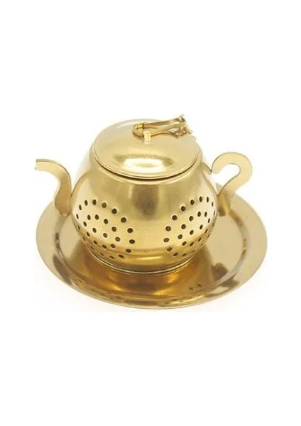 Altın Yuvarlak Tepsi Stili Paslanmaz Çelik Demlik Şekli Çay Demlik Baharat Çiçek Çay Süzgeç Bitkisel Filtre Mutfak Teaware Aksesuarları Çay Topu Teesieb (Yurt Dışından)